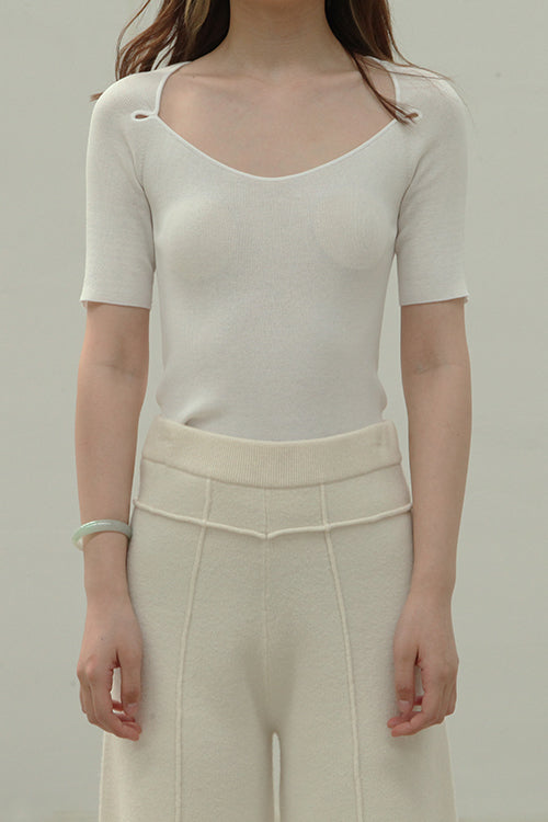SWAYING/KNIT Open Collar Sleeve Pullover SW211SZ12 PS12
